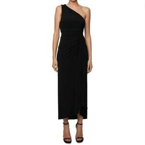 495$ A.L.C Asymmetrical One Shoulder Neck Caroline Maxi Dress Size S Black